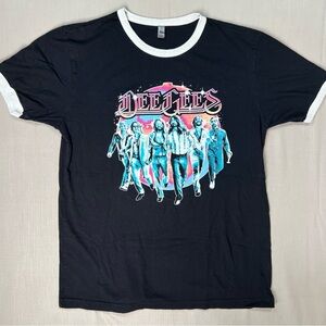 Foo Fighters Dee Gees Hail Satin Black Ringer Style T Shirt Mens Large